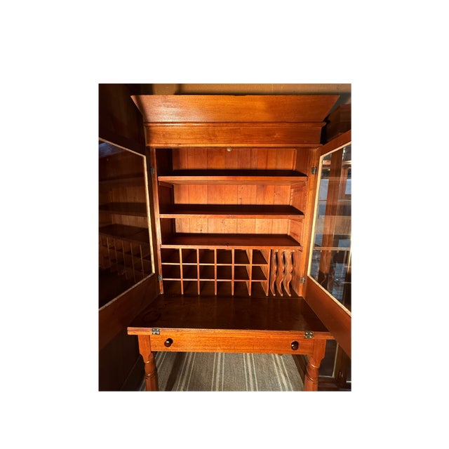 Antique Desk W/Bookcase in Solid Cherrywood Circa 1830 For Sale - Image 4 of 13