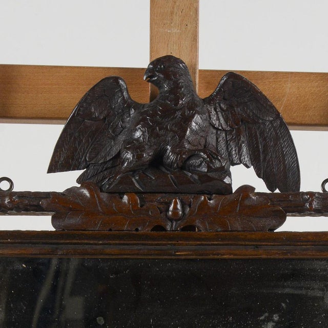 1940s 20th Century Mirror in Wood Carved with Eagle and Oak Leaves, Italy For Sale - Image 5 of 9