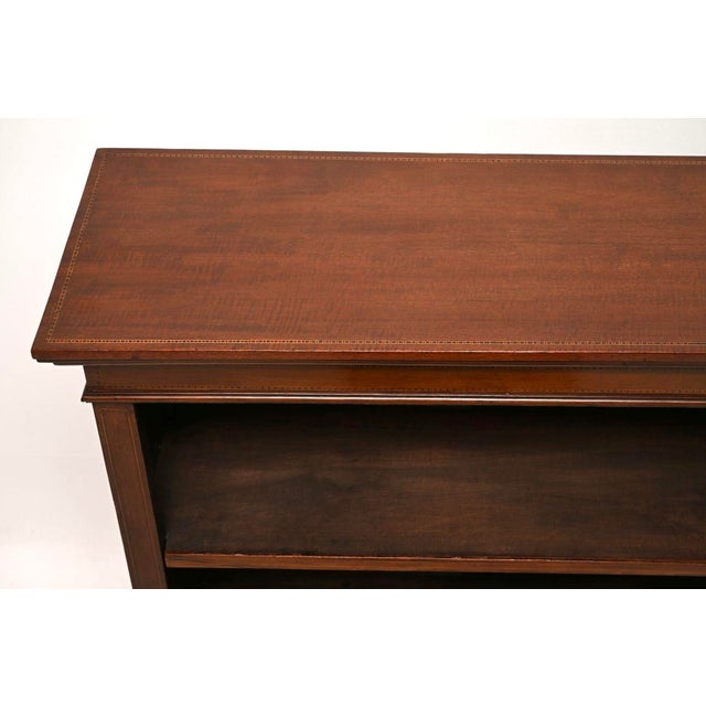 Antique Edwardian Inlaid Open Bookcase, 1900 For Sale - Image 6 of 11