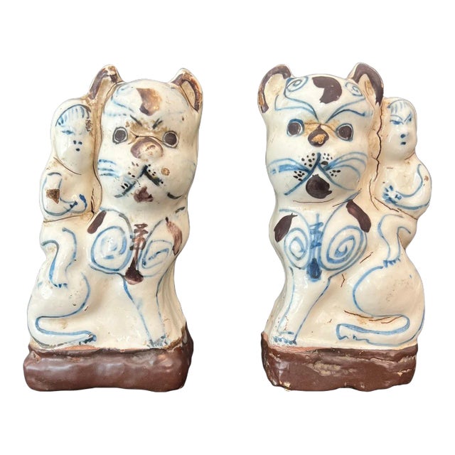 Antique Chinese Glazed Figural Censers - a Pair For Sale