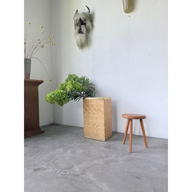 Golden Oak Tripod Stool, 1960s For Sale - Image 3 of 15
