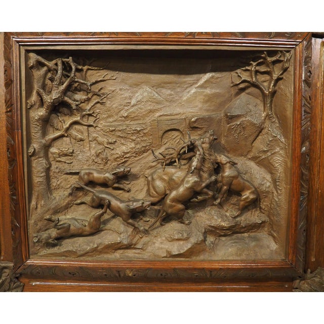 Pair of Large Antique French Oak Framed Hunt Plaques, P. Lecourtier (1851-1925) For Sale - Image 18 of 18