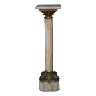 19th Century Empire Onyx Column with Ormolu Collar, 1870 For Sale