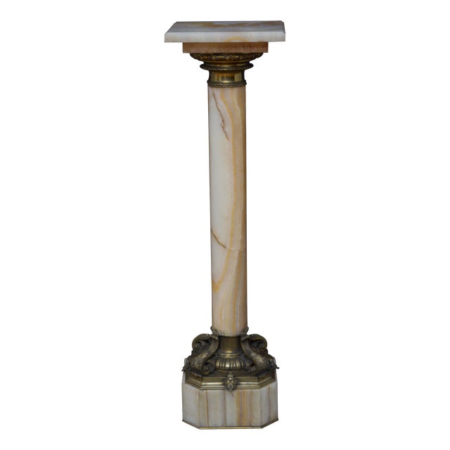 19th Century Empire Onyx Column with Ormolu Collar, 1870 For Sale