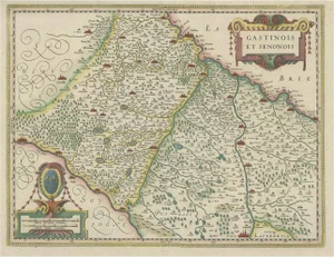 Antique Regional Map of France with Orleans, 1631