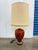 Mid-Century Modern Mid-Century Modern 1960’s Drip Glaze Ceramic Table Lamp With Textured Shade – Retro Rust & Brown For Sale - Image 3 of 11