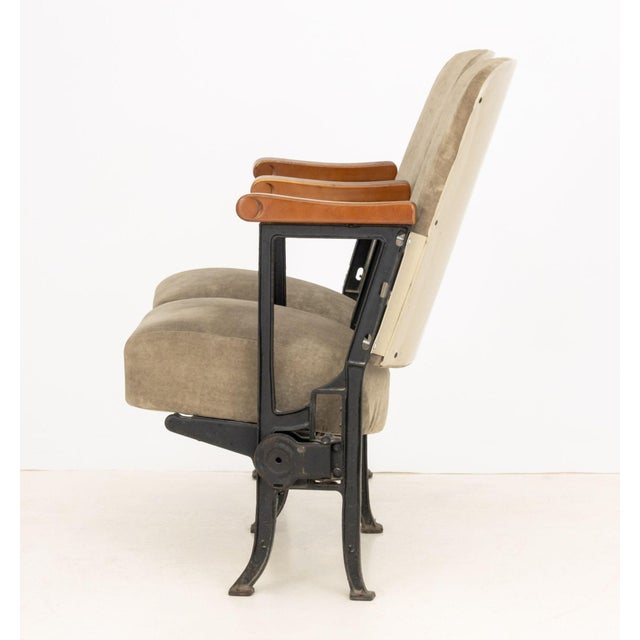 Pair of Bouwerie Lane Theater Beige Upholstered Seats For Sale - Image 10 of 11