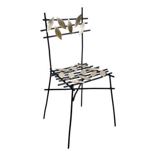 Autumn Chair in Steel and Brass by Frederic Gaillard For Sale