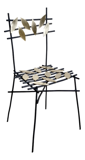 Autumn Chair in Steel and Brass by Frederic Gaillard