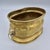 Metal Vintage Gilt Metal Oval Cachepot Planter With Lion Head Ring Handles For Sale - Image 7 of 11