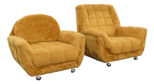 Mid Century Modern Lounge Chairs a Set of Two 6388