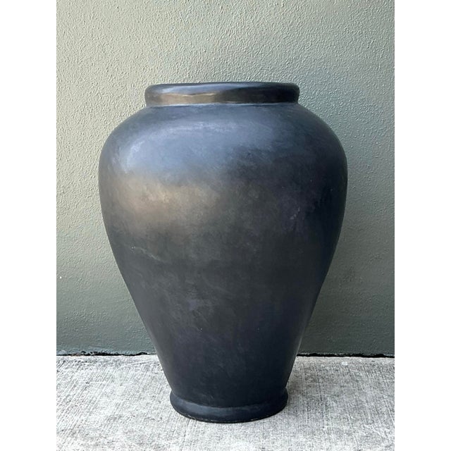 Ceramic Vintage Large Matte Ceramic Floor Vase For Sale - Image 7 of 12
