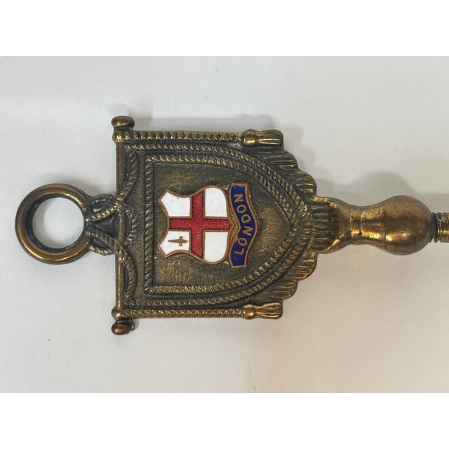 Vintage English Brass Toasting Fork with City of London Heraldic Coat of Arms A handsome vintage English brass toasting...
