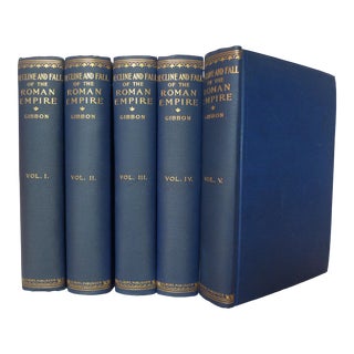 Mid 19th Century Volume Set, Edward Gibbon's the History of the Decline and Fall of the Roman Empire. - 5 Books For Sale