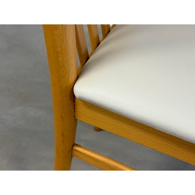 Off-white 1980s Italian Modern Beech Dining Chairs - Set of 4 For Sale - Image 8 of 10