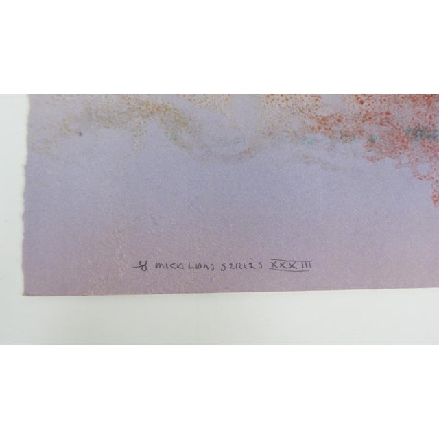 1982 long format color collograph print on paper abstract landscape by Walter Crump (20th, 21st century) Massachusetts....