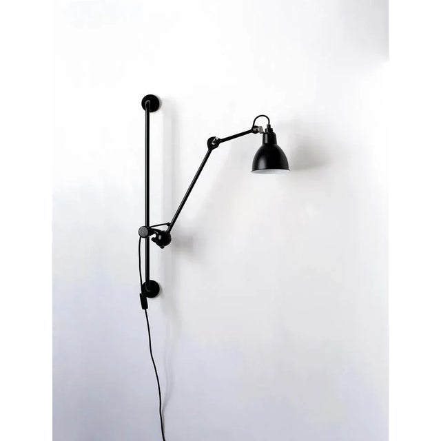 Black lampe gras n° 210 wall lamp by bernard-albin gras dimensions: d 39 x w 14 x h 78 cm materials: steel also available:...