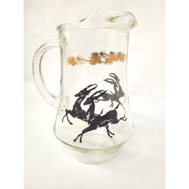 Neo Deco Barware 8 Glasses Pitcher Set Gazelle Supper Club Bar Cart Drinkware For Sale - Image 4 of 15