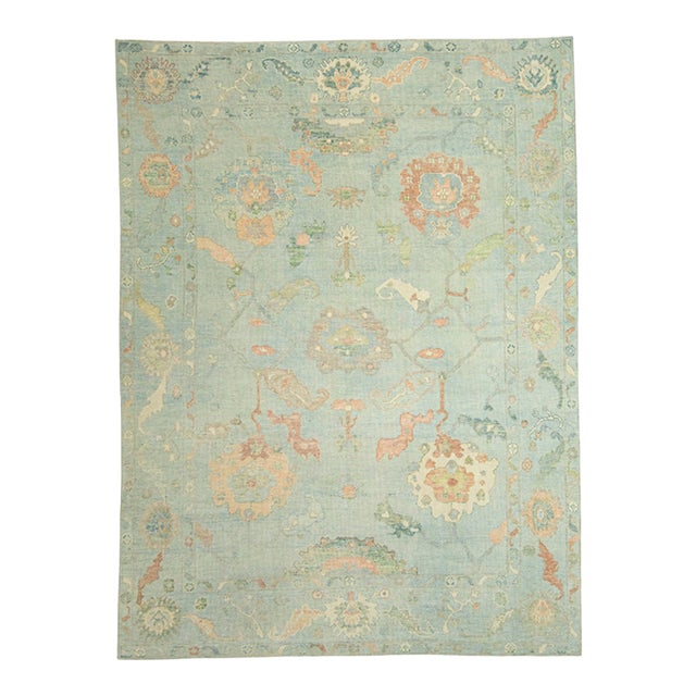 Turkish Oushak Rug 9' x 12' For Sale