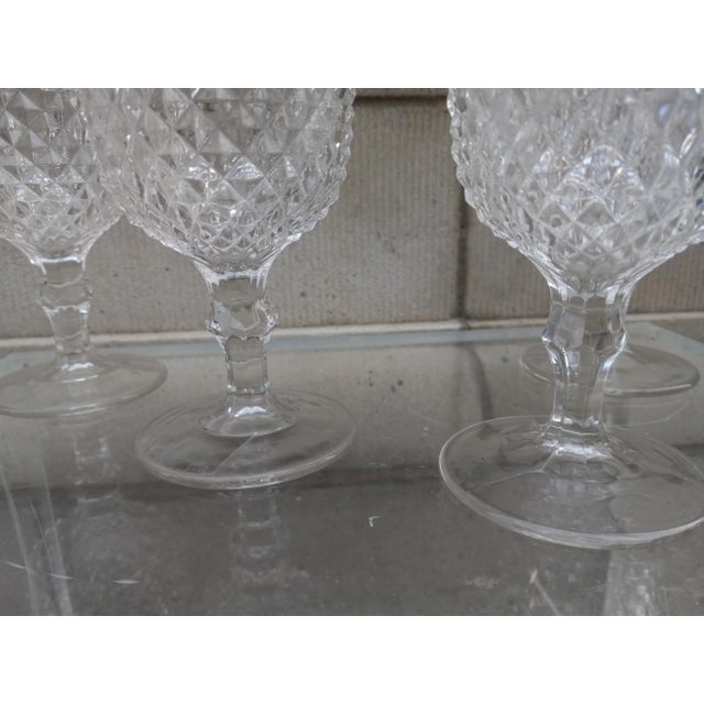 1860s Eapg Boston & Sandwich Diamond Point / Sawtooth Goblets- Set of 4 For Sale In New York - Image 6 of 12