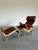 1980s 1980s Brown Leather Pernilla Chair and Ottoman by Bruno Mathsson for Dux Sweden, 2 Pieces For Sale - Image 5 of 14
