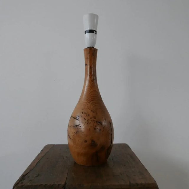 Mid-Century English Burr Wood Table Lamp, 1960s For Sale - Image 13 of 13