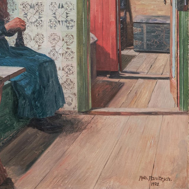 'A Quiet Afternoon' by Robert Panitzsch, 1920, Sunlit Danish Interior, Berlin Academy of Arts, Benezit For Sale - Image 10 of 11