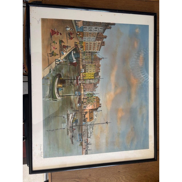 Claude Tabet, Port Scene, 1890s, Lithograph, Framed For Sale - Image 3 of 10