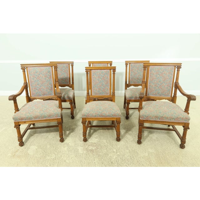 Set of 6 Rj Horner Antique Oak Dining Room Chairs For Sale - Image 12 of 12