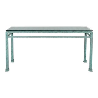 Vintage Verdigris Metal Console Table For Sale