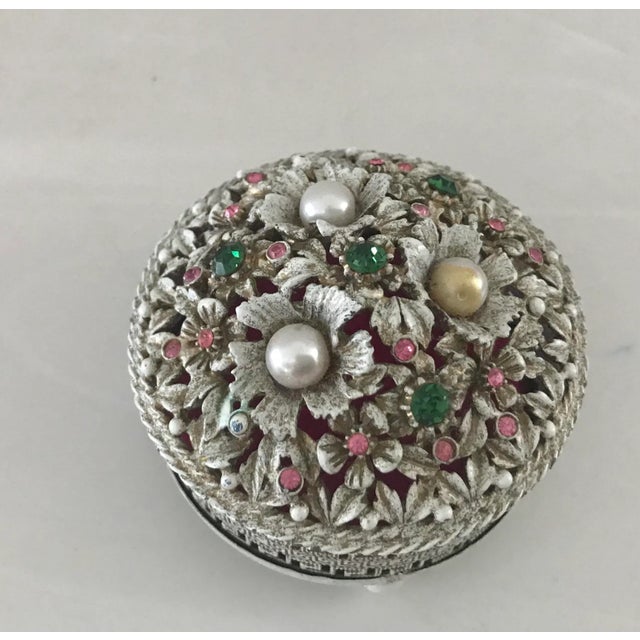 1960s Hollywood Regency Jeweled 5 Piece Vanity Set For Sale - Image 4 of 10