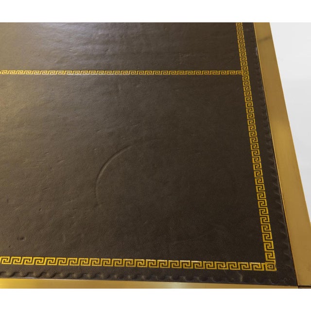 Mid-Century Brass & Leather Desk in the style of Maison Jansen, 1950s For Sale - Image 17 of 18