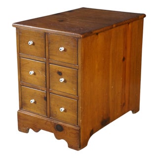 Mid Century Early American Style Apothecary Cabinet Spice Chest Side End Table For Sale