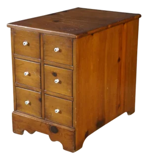 Mid Century Early American Style Apothecary Cabinet Spice Chest Side End Table