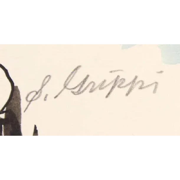 Abstract Expressionist Still Life Drawing on Paper by Salvatore Grippi, 1960s For Sale - Image 4 of 4