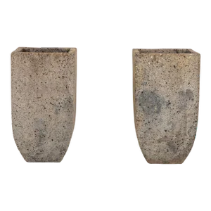 Brutalist Inspired Pair of Mixed Stone Planters, 20th Century