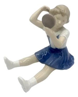 Danish Porcelain Figurine of a Girl Combing from Bing & Grondahl