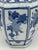 Mid 20th Century Vintage Chinoiserie Blue & White Hexagonal Porcelain Vase – Hand Painted Floral Panels For Sale - Image 5 of 8