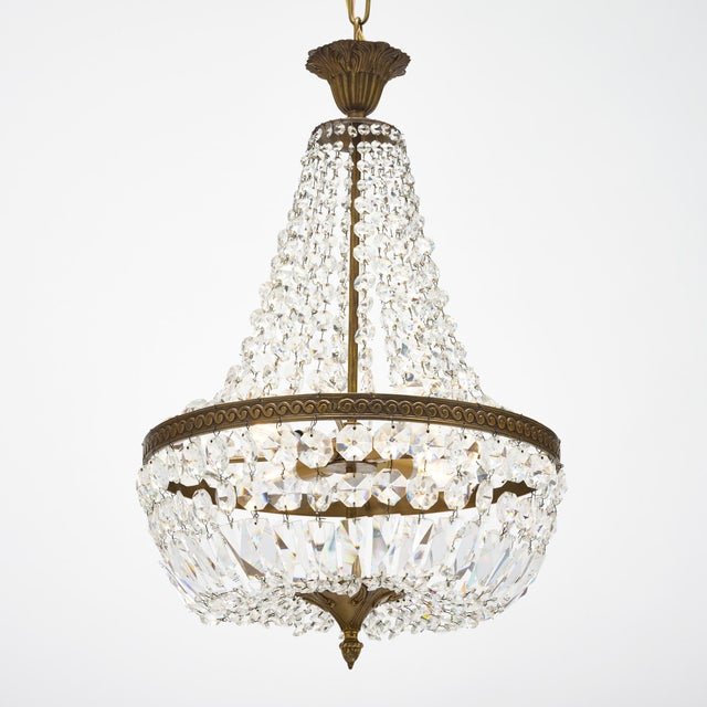 French French Antique Crystal Pendant For Sale - Image 3 of 9