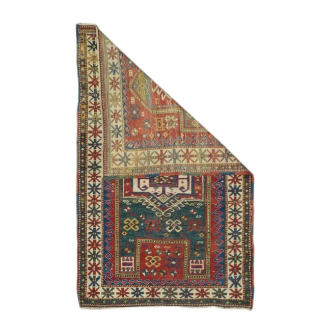 Late 19th Century Antique Kazak Rug 3'4'' x 5'2'' For Sale - Image 5 of 12