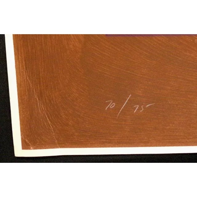 Impressionist Jack Youngerman "Involute - Umber" Signed Numbered Silkscreen Pochoir & Intaglio For Sale - Image 3 of 5