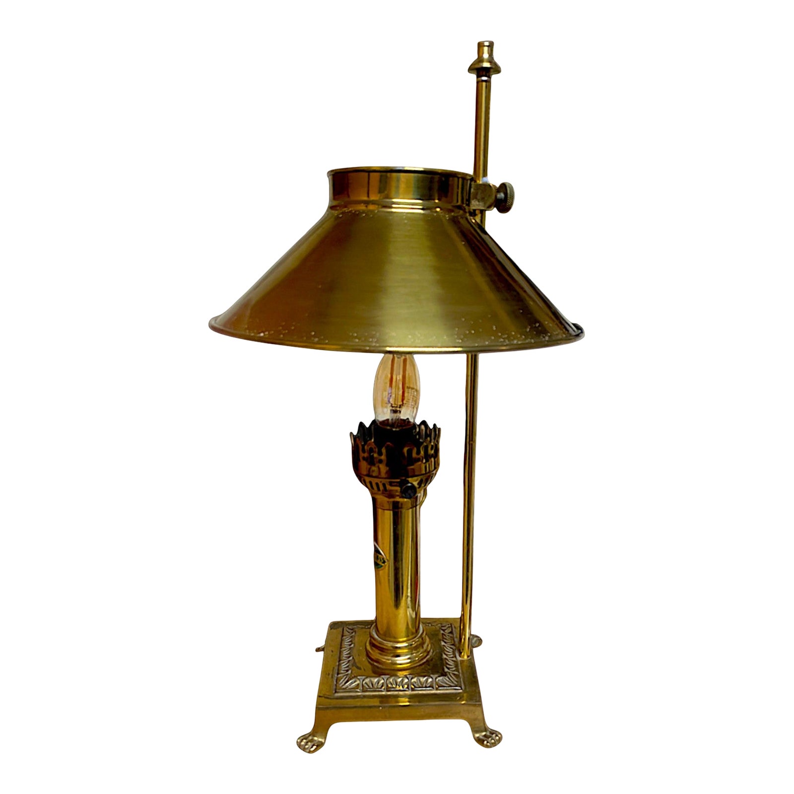 70s Reproduction Orient Express Brass Dining Car Desk Lamp | Chairish
