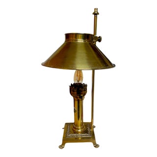 70s Reproduction Orient Express Brass Dining Car Desk Lamp For Sale