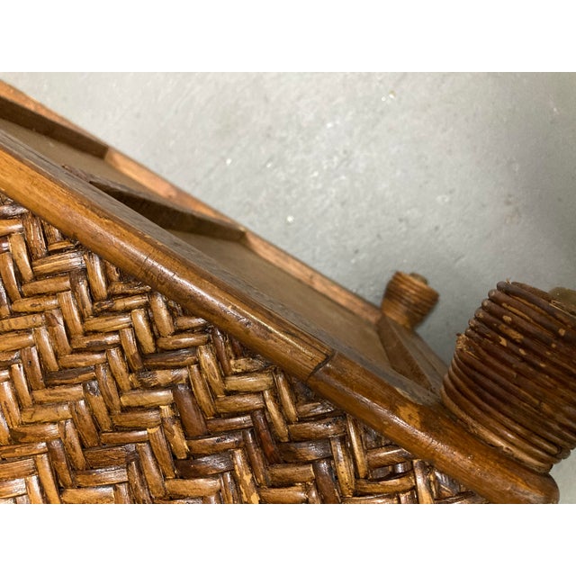 1990s Vintage Woven Rattan Storage Trunk For Sale - Image 10 of 10