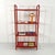 Postmodern Red Standing Shelf in Perforated Metal, 1980s For Sale - Image 3 of 8