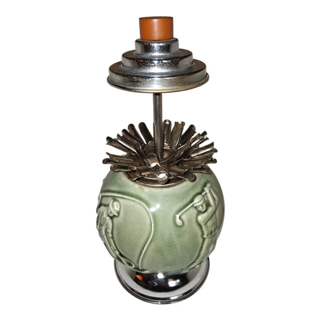 Rookwood Green Cigarette Dispenser Vintage Art Deco Ceramic Amazing - Works Well For Sale