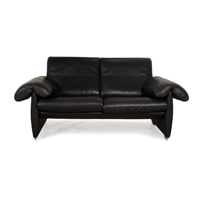 DS 10 Leather Two Seater Black Sofa from de Sede For Sale - Image 17 of 17