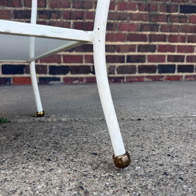 Rare Salterini Patio Side Table Vitro Lite White Glass For Sale - Image 11 of 12