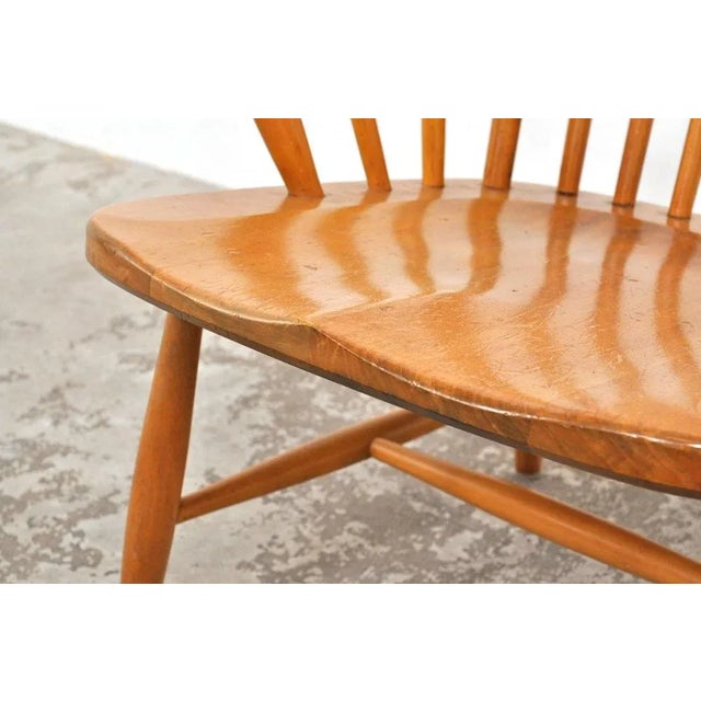 Brown Vintage Armchair in Beech, 1960s For Sale - Image 8 of 10