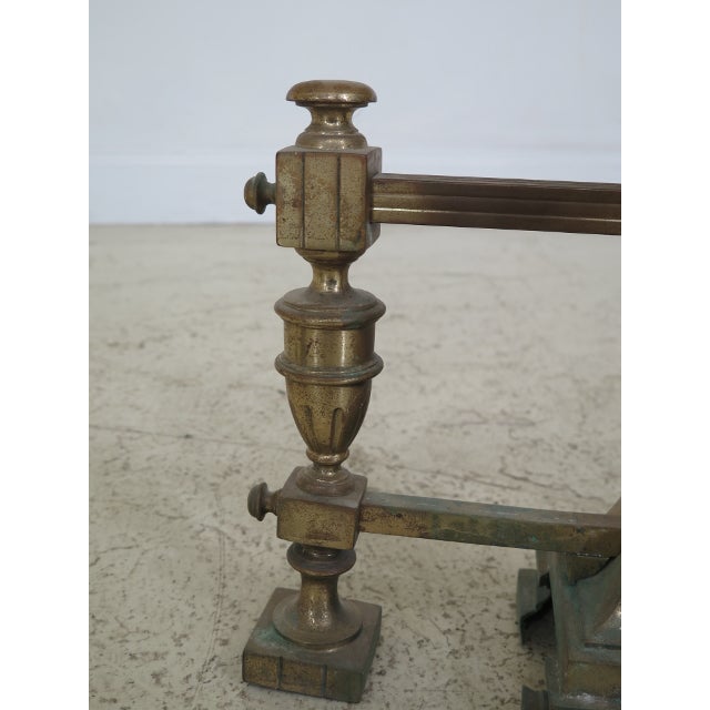 Antique French Brass Fireplace Andirons With Rams Head a Pair Chairish